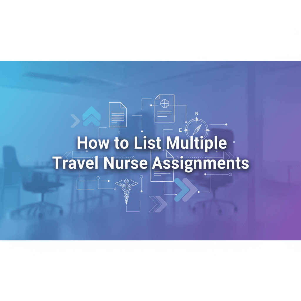 Professional blog header illustration for How to List Multiple Travel Nurse Assignments