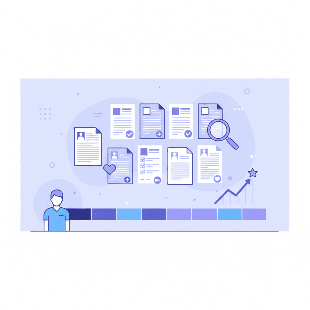 Create an informative illustration for a blog post about "Discover 7 proven sample resumes for CNA p