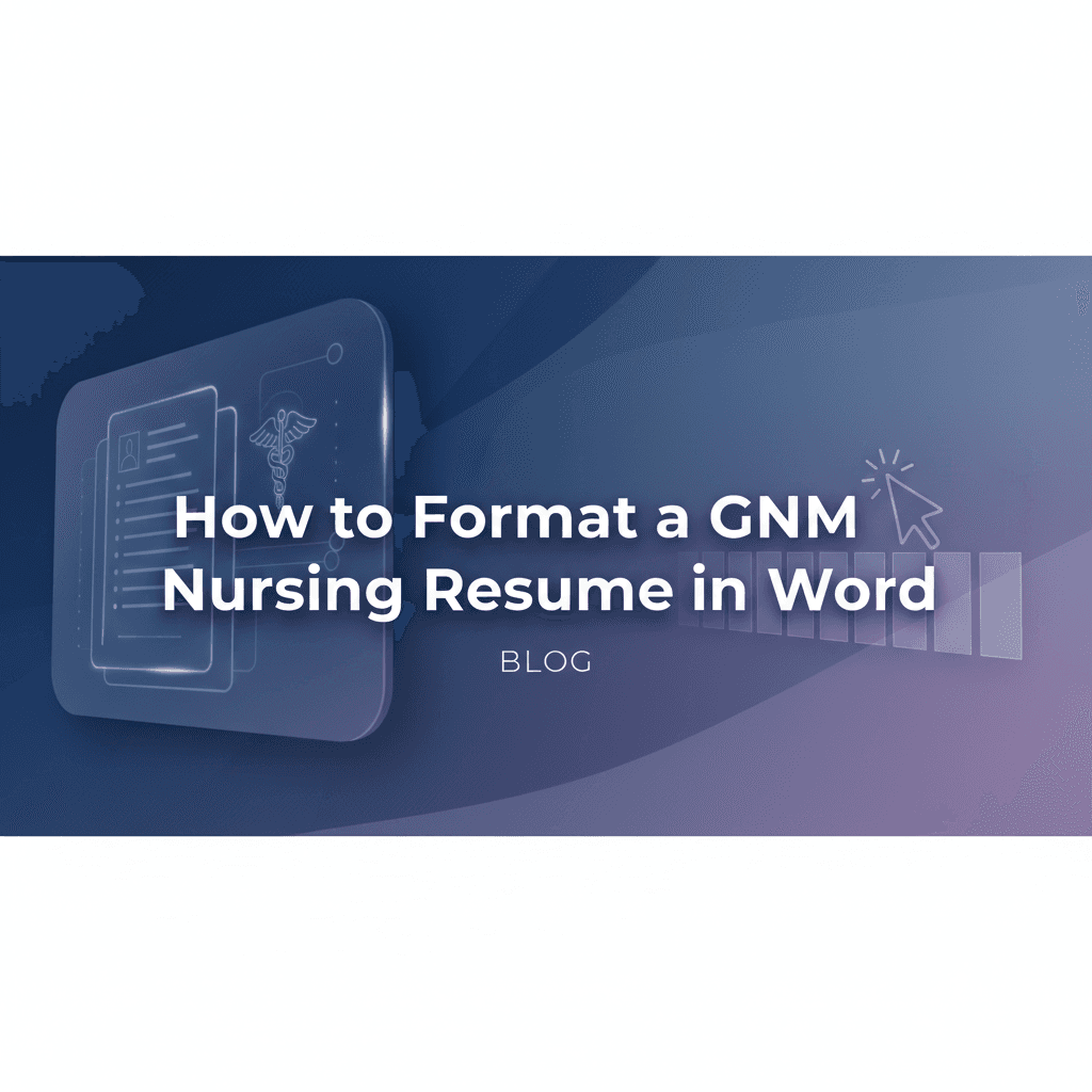 Professional blog header illustration for How to Format a GNM Nursing Resume in Word