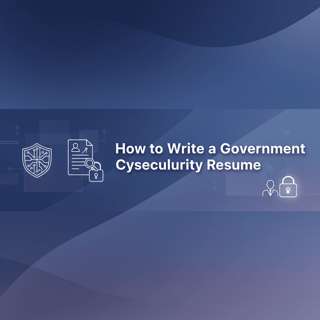 Professional blog header illustration for How to Write a Government Cybersecurity Resume
