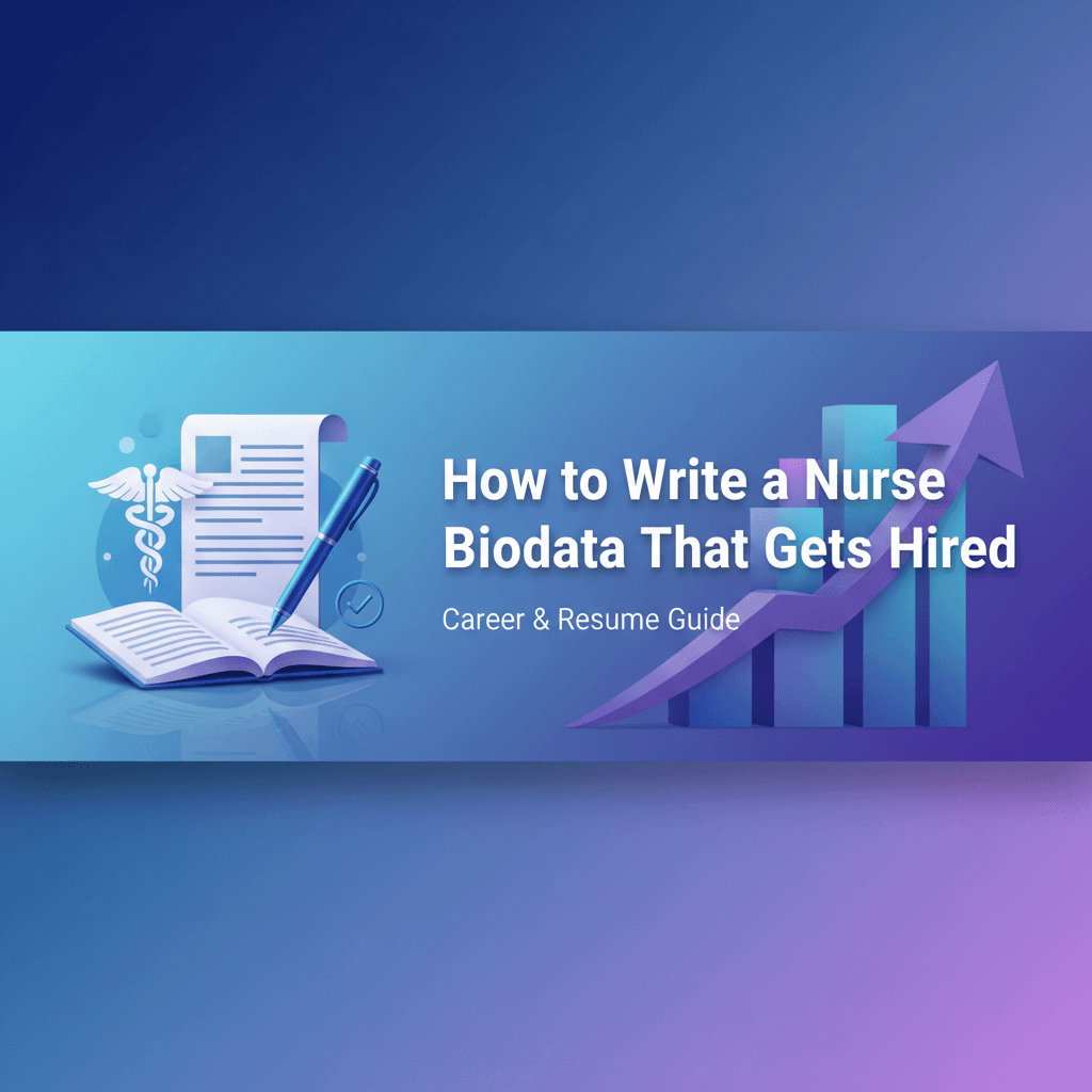 Professional blog header illustration for How to Write a Nurse Biodata That Gets Hired