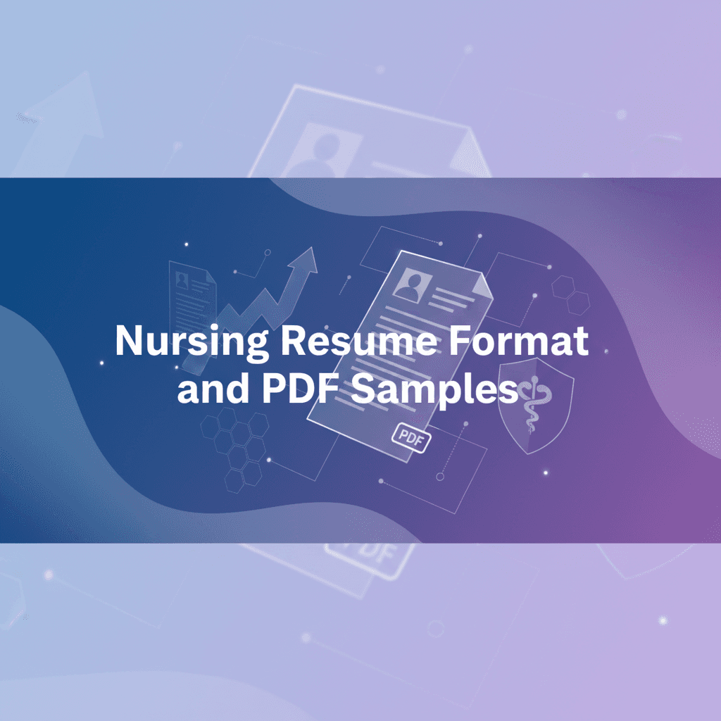Professional blog header illustration for Nursing Resume Format and PDF Samples